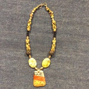 Multi-colored Stone Pendant Necklace